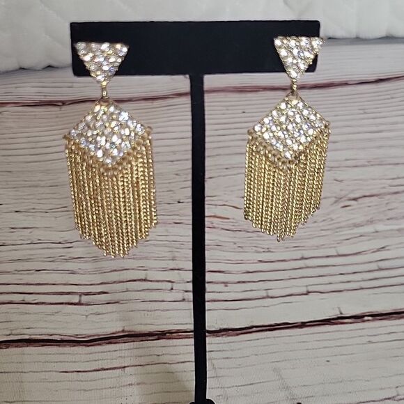 Amrita Rhinestone Hanging Earrings - Picture 2 of 6